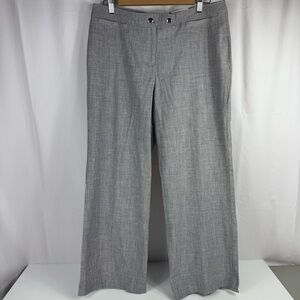 Cleo Petites Every Body Gray Dress Pants Relaxed Fit Wide Leg Flat Front Size 12